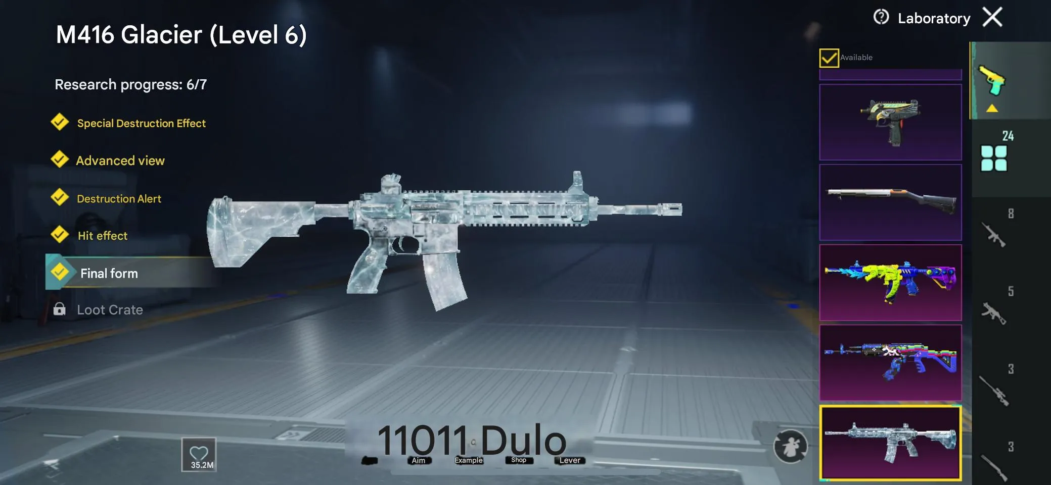 PGM294 Dodge + Bugatti, Glacier Lv6, Lizard Roar Lv6, Swept Tide Lv6, 70+ Mythic Skins, Blue Mummy, Gold Rank (G)